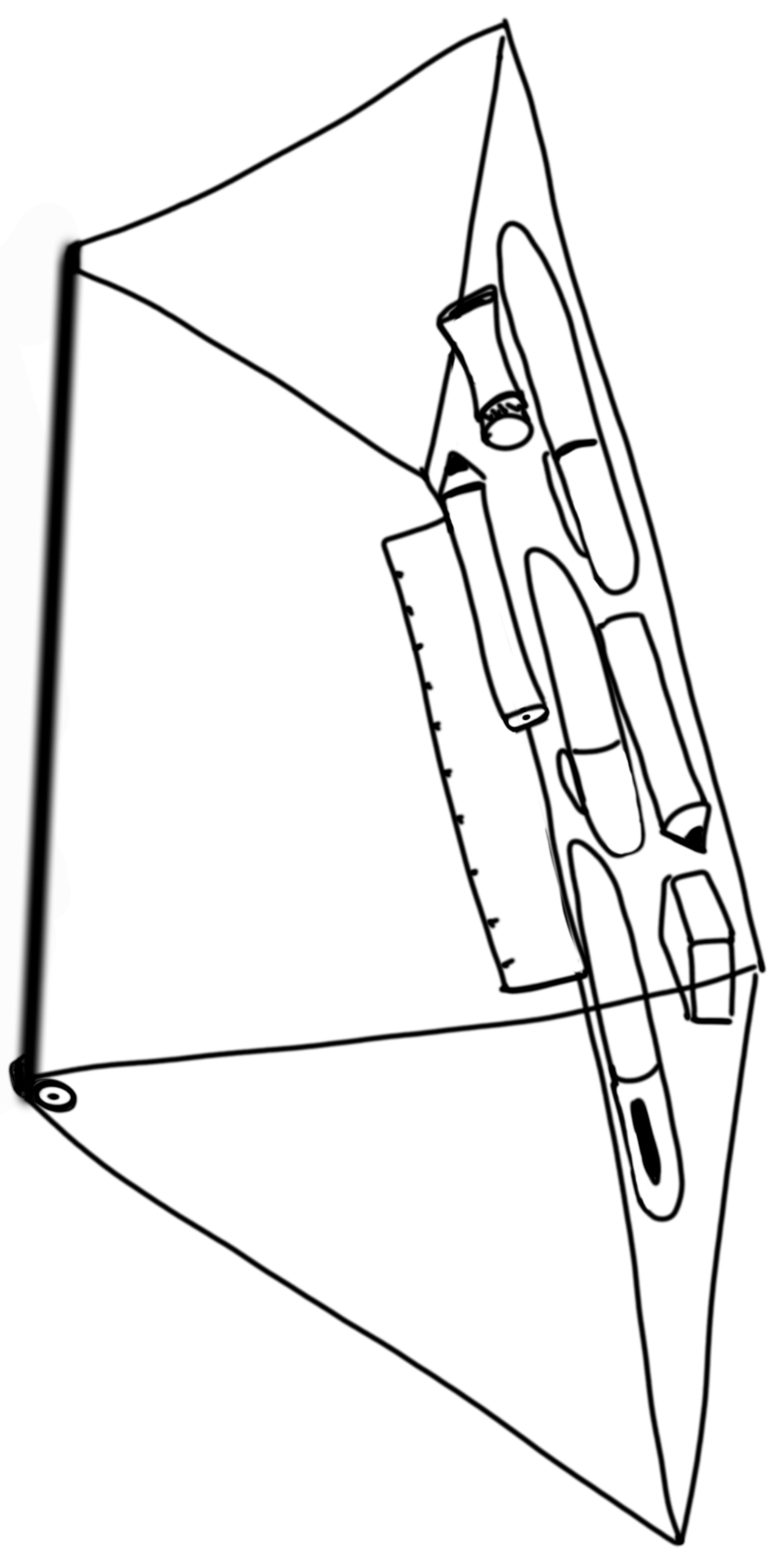 une trousse avec des objets a colorier